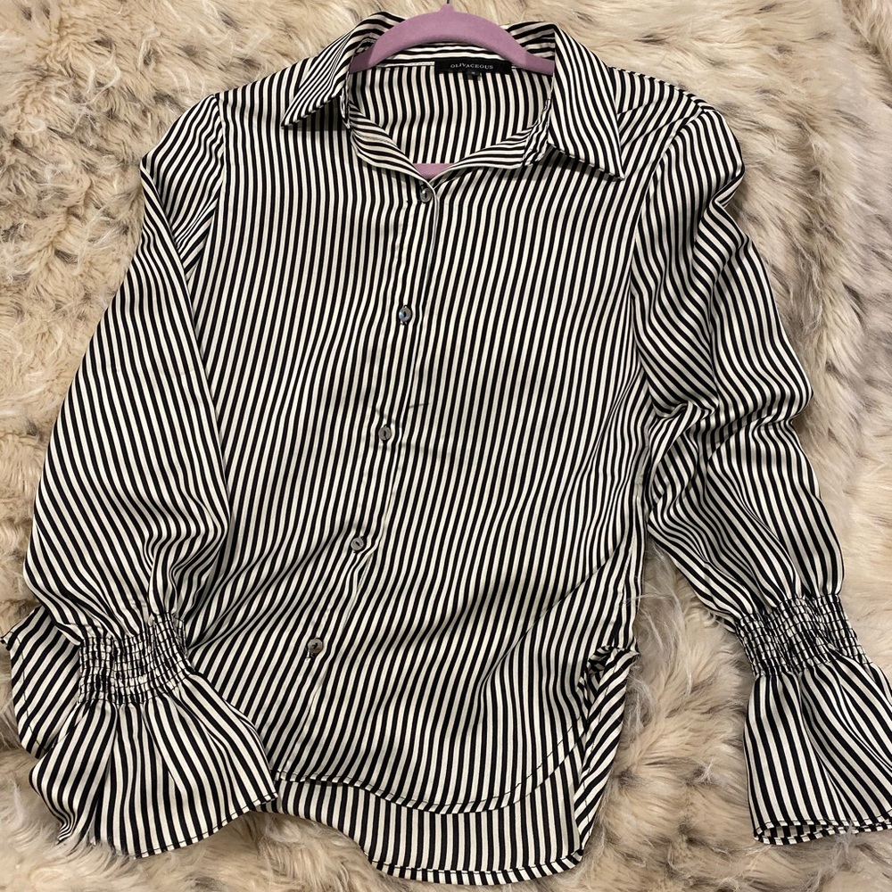 B&W Striped Button Down